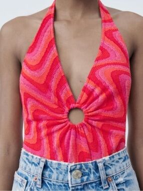 Zara Halter Keyhole Bodysuit